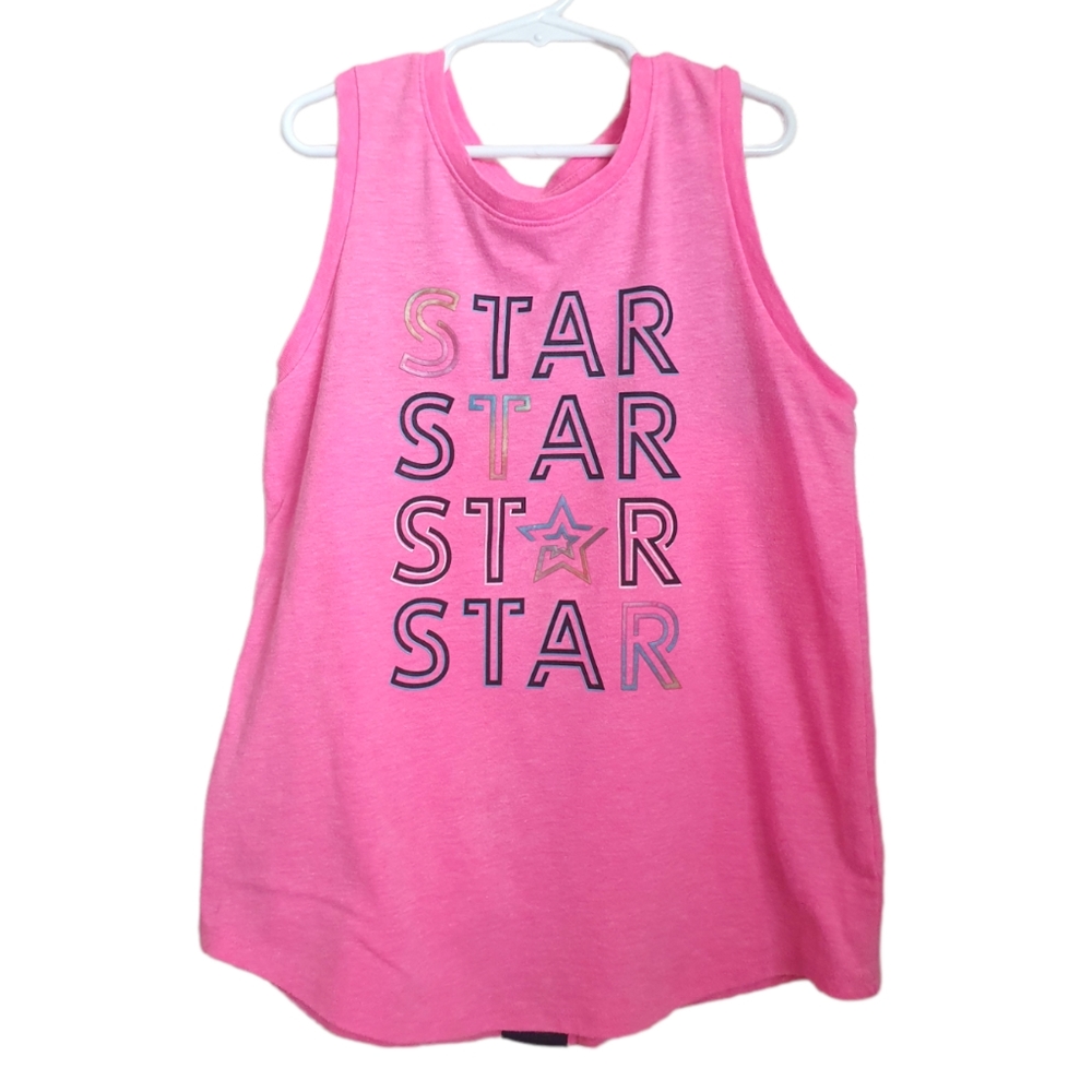 Athletic Works Girl's "STAR" Pink Tank Top. Sz L (10-12)